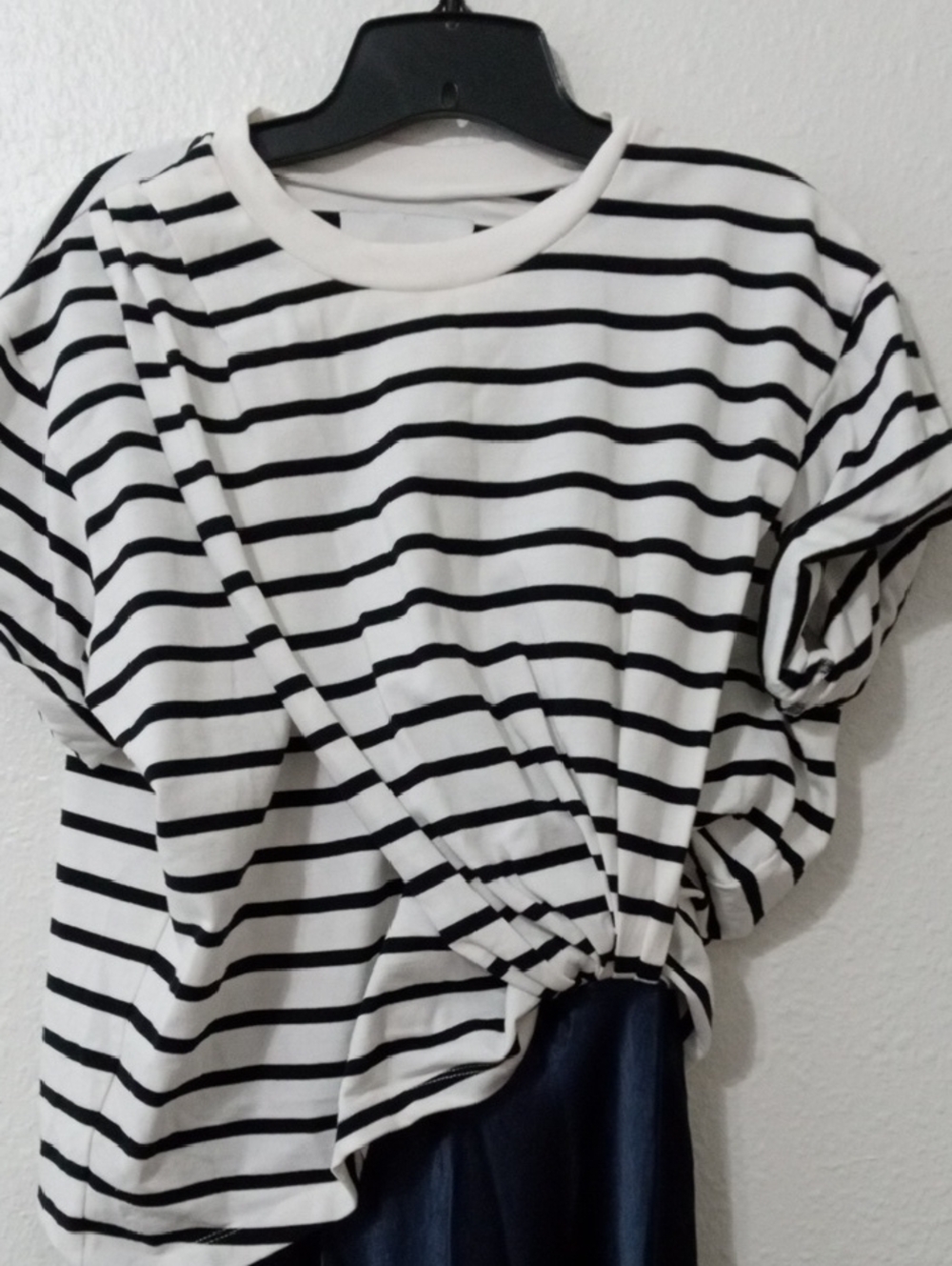 3.1 Phillips Lim Striped Draped T-Shirt Slip Combo Dress - Picture 3 of 9